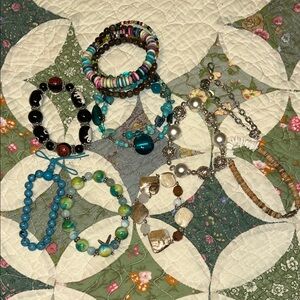 Bracelet Lot 9 EUC 4 Stretch 2 Wrap 3 Clasp Closure Multicolor